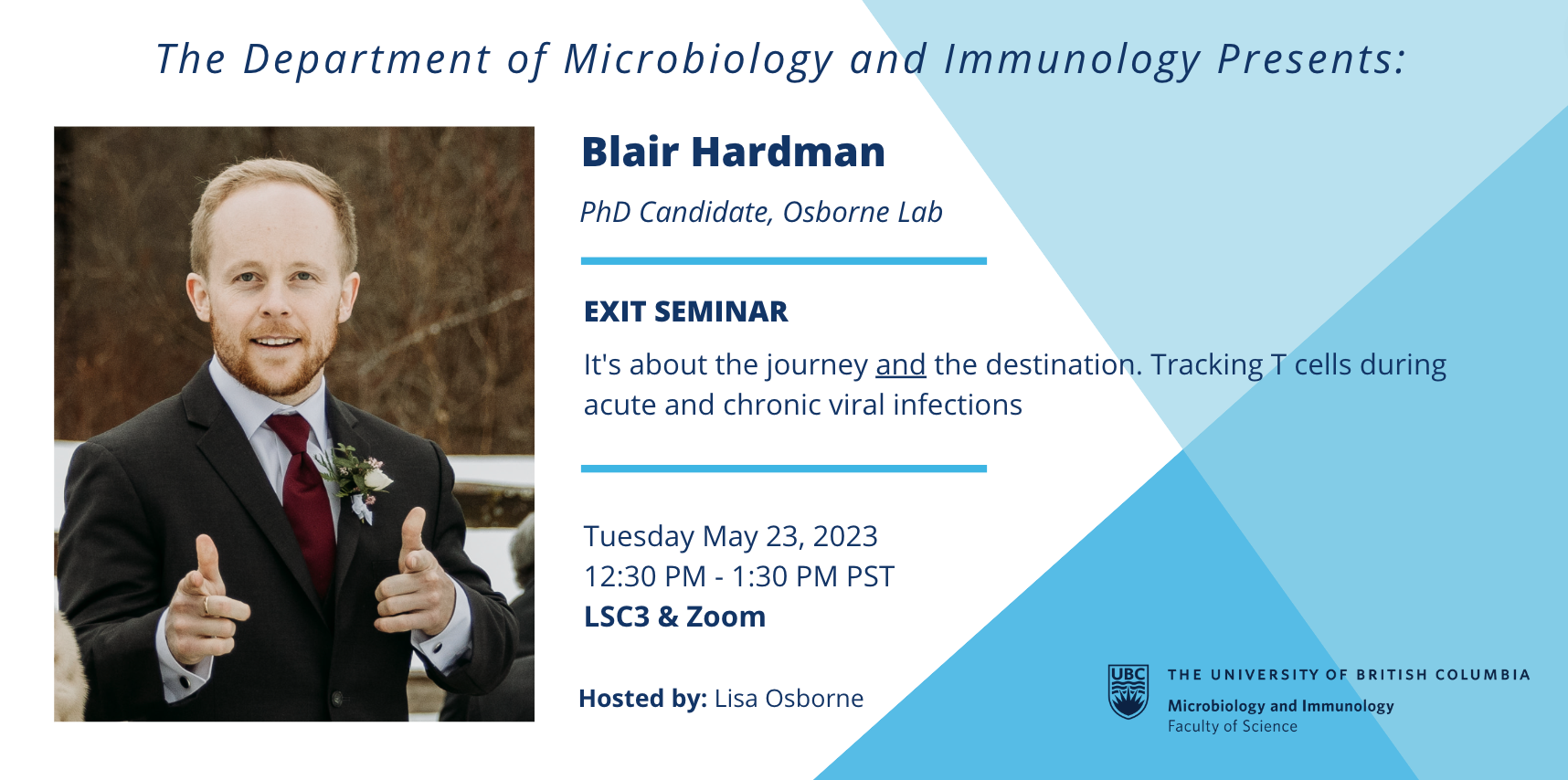 Poster of event with photo of Blair Hardman and his seminar title.