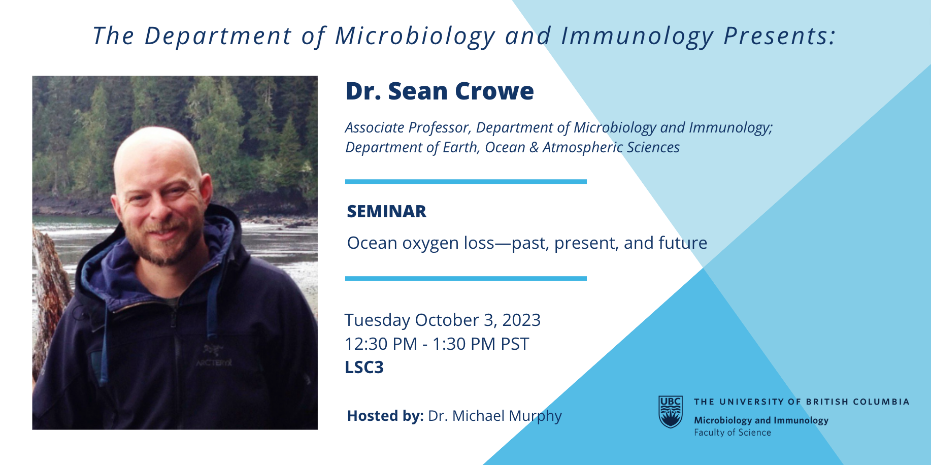 Poster promotion for Dr. Sean Crowe seminar