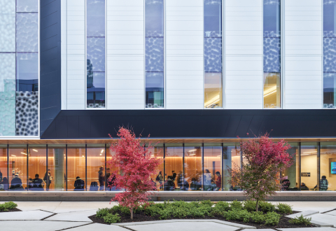 Outside of the new BioSci building