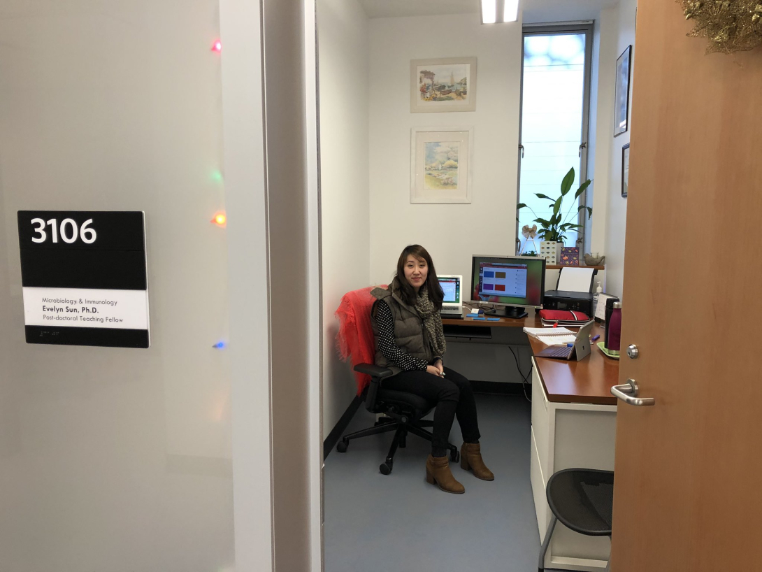Evelyn Sun in her new office 